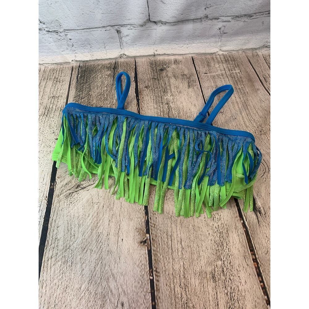 JUSTICE SWIM Girl’s Fringed Bandeau Top with Straps / Size: 14